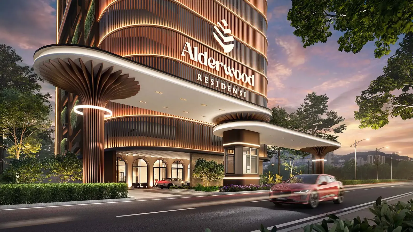 Alderwood Residence 臨街立面與入口示意圖(Artist's Impression)