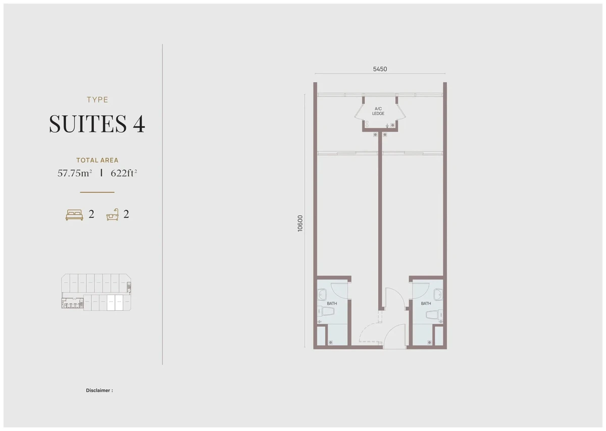 Alderwood Residence Type Suites 4 戶型圖・622 呎