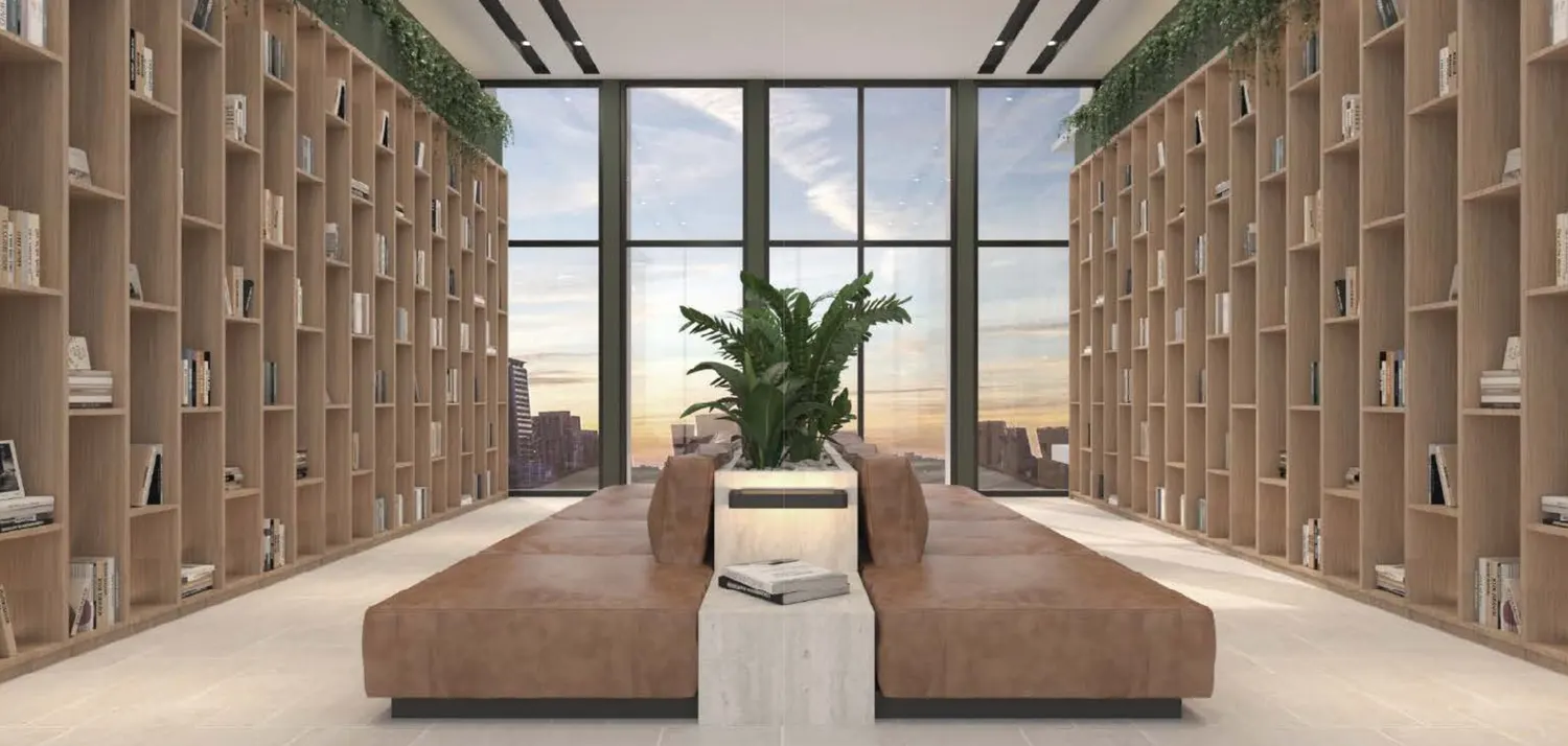 Peel Lane 藏書牆閱讀休憩區示意圖（Artist's Impression）