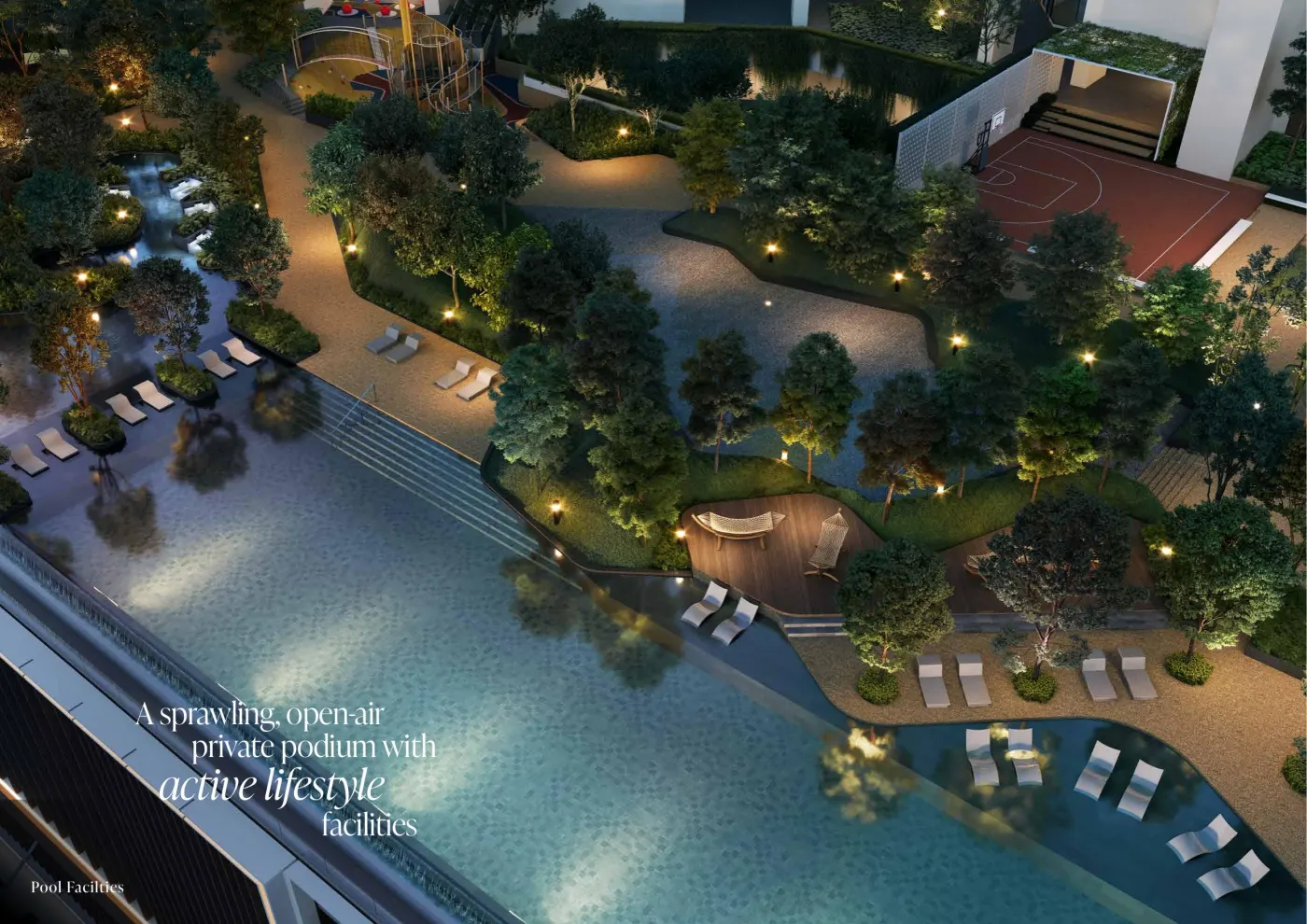 Sunway Cochrane 設施層・50 公尺無邊際泳池(示意圖)(Artist's Impression)