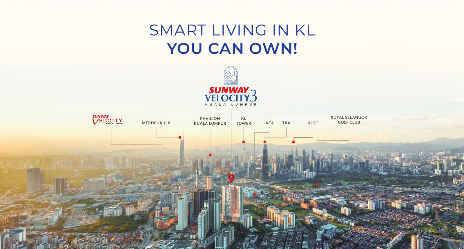 Sunway Velocity 3 周邊地標與項目位置示意圖(Artist's Impression)